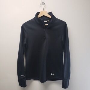 Womens Under Armour Black Storm 1/4 Zip Pullover Sz XS Semi Fitted